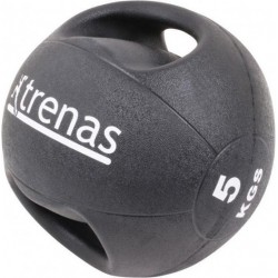 Trenas Medicijnbal - Medicine bal met dubbele handgrepen - Medicine bal Dual Grip - 5 kg - Zwart - (Professioneel gebruik)