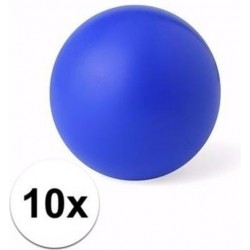 10 blauwe anti stressballetjes 6 cm