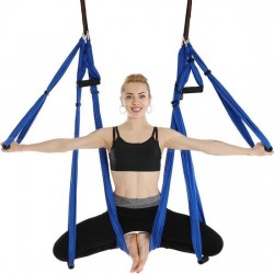 Yoga Aerial swing hangmat met 3 sets handgrepen - Blue