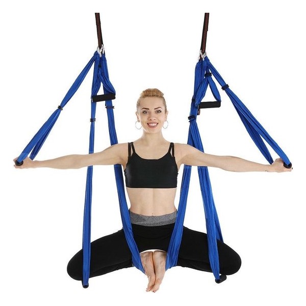 Yoga Aerial swing hangmat met 3 sets handgrepen - Blue