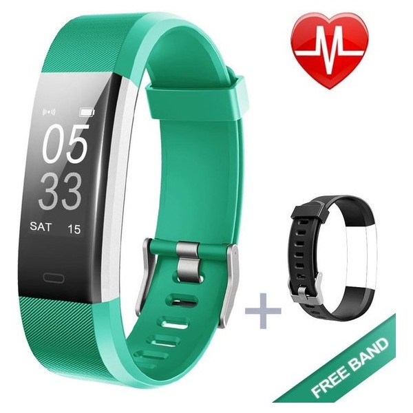 Activity Tracker met Hartslagmeter -Polsmaat 14 cm tot 19 cm - Groen