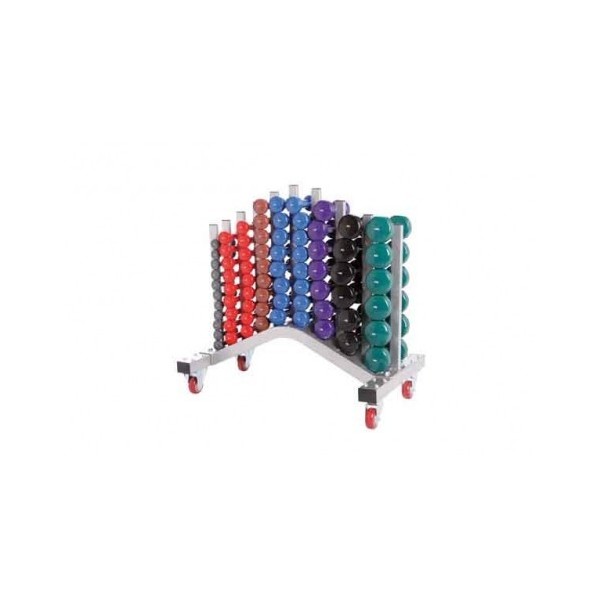 Lifemaxx LMX1151 Vinyl Dumbbell Rack met wielen