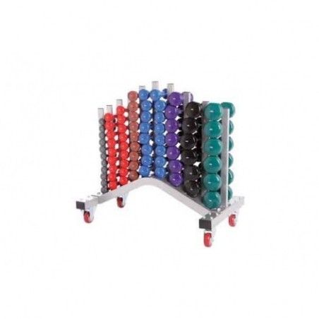 Lifemaxx LMX1151 Vinyl Dumbbell Rack met wielen