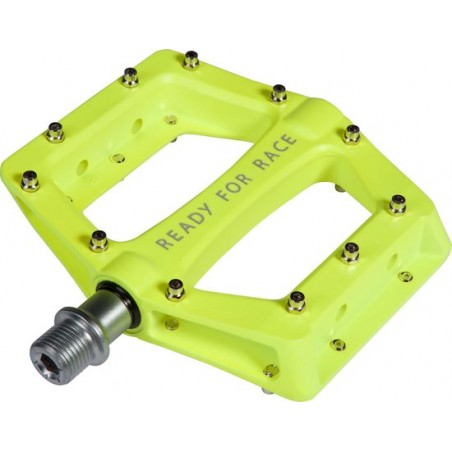 Cube RFR CMPT Flat Pedalen, neon yellow