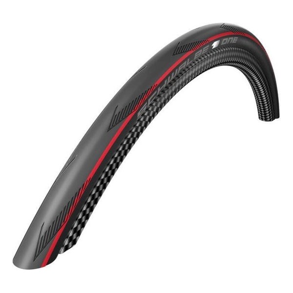 Schwalbe One V-Guard Zwart/Rood Buitenband 700X25C 25-622 Vouwband