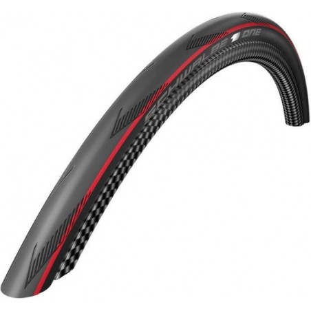 Schwalbe One V-Guard Zwart/Rood Buitenband 700X25C 25-622 Vouwband