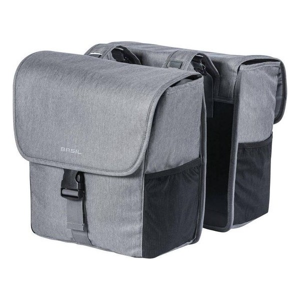 Dubbele fietstas Basil GO Double Bag 32 liter - grijs