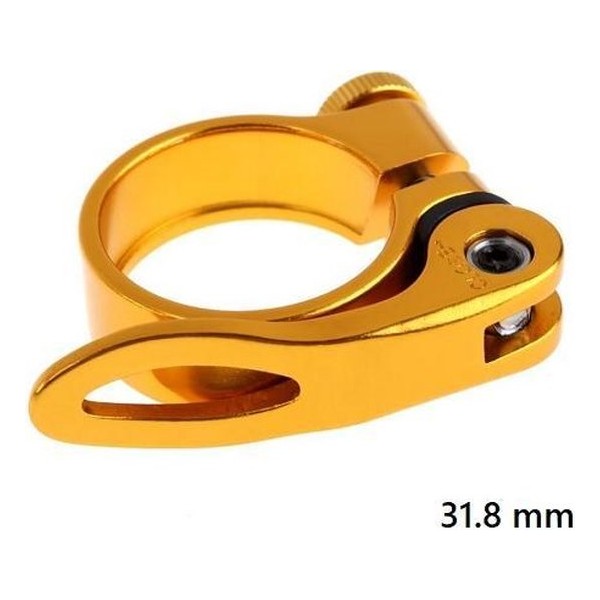 31,8mm Quick release zadelklem met lever voor 27.7 tot 28,6mm zadelpen - Goud kleurig