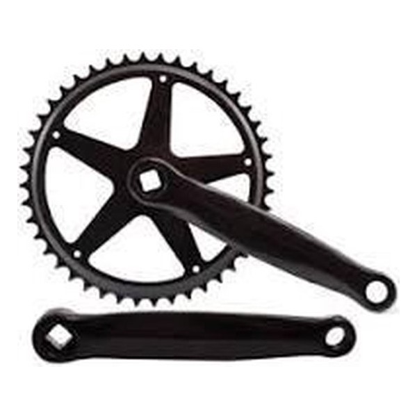 HZB CRANKSET / KETTINGWIEL STAAL 42T 1/8 + 3/32 170 MM -1 MM ZWART