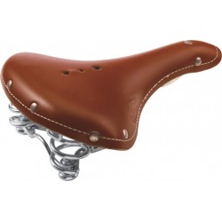 Selle Monte Grappa Old Frontiers Classic - Fietszadel - Met veer - Leer - Cognac / Lichtbruin