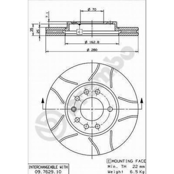 BREMBO Remschijfset 09.7629.75