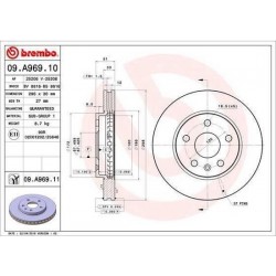 BREMBO Remschijf 09.A969.10