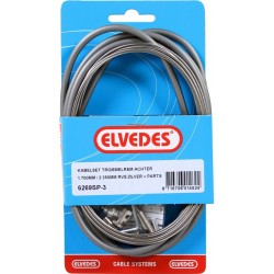 Elvedes Trommelrem kabelkit 1700mm / 2250mm RVS - zilver (op kaart)