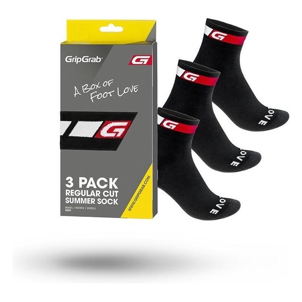 GripGrab Classic Regular Cut Sock 3PACK Fietssokken Unisex - Maat S