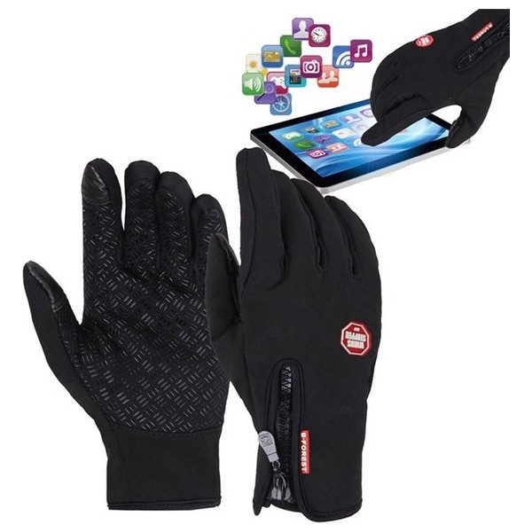 Fietshandschoenen Winter Met Touch Tip Gloves - Anti-Slip - Touchscreen Sport Handschoenen - Dames / Heren - Zwart - XL