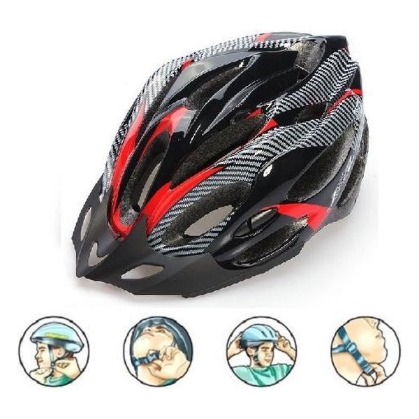 Lichtgewicht unisex fiets helm voor ATB, wielrenners en andere buitensporten rood