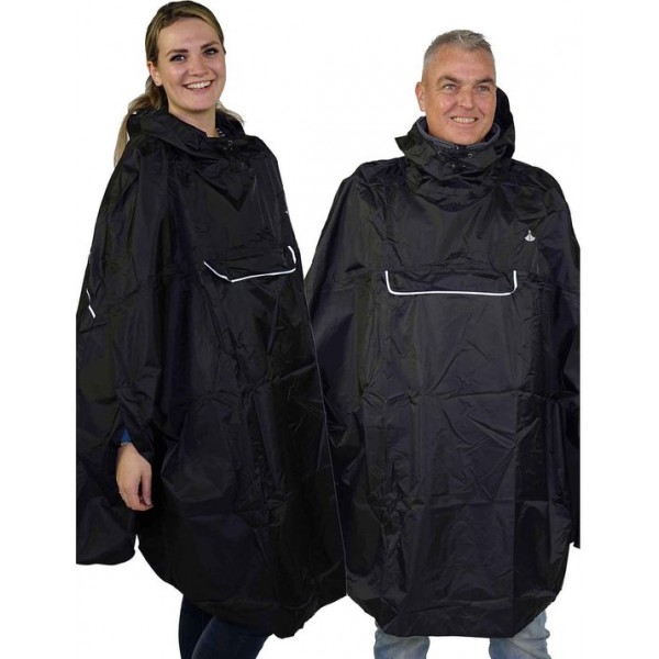 BJØRNSON Regenponcho Unisex Waterdicht Zwart - One Size - Haps