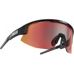 BLIZ - Matrix - Matt Black Frame // Brown With Red Multi Lens