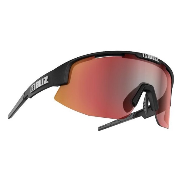 BLIZ - Matrix - Matt Black Frame // Brown With Red Multi Lens