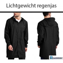 Sandesen® Unisex Regenjas Zwart Maat M