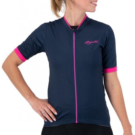 Rogelli Essential Korte Mouwen - Blauw/Roze - Vrouwen - Maat L