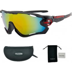 Fietsbril Met Hoes | Sportbril | Racefiets | Mountainbike | MTB | Sport Fiets Bril| Zonnebril | UV Bescherming | Zwart/Rood