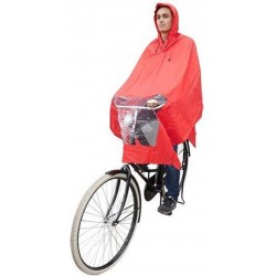 Poncho Regenponcho - Fietsponcho Fiets - Koplampproof Transparant - One Size Unisex Rood - Sport-Plein