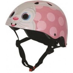 Kiddimoto - Roze Konijn - Medium - Geschikt voor 4-10jarige of hoofdomtrek van 53 tot 58 cm - Design Skatehelm / Fietshelm -