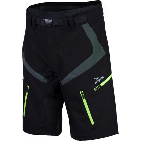 Rogelli Adventure Mountainbike Short Heren  Fietsbroek - Maat S  - Mannen - zwart/grijs/groen