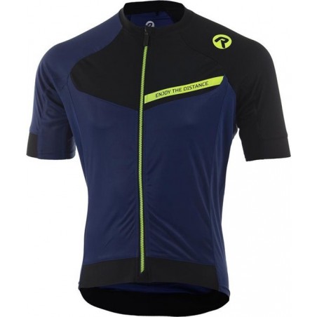 Wielershirt KM Contento Zwart/Blauw/Fluor M