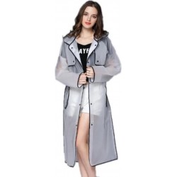 Zwarte Regenjas maat XXL  - Regenjas dames – Regenjassen – Waterdicht – Transparant - Poncho