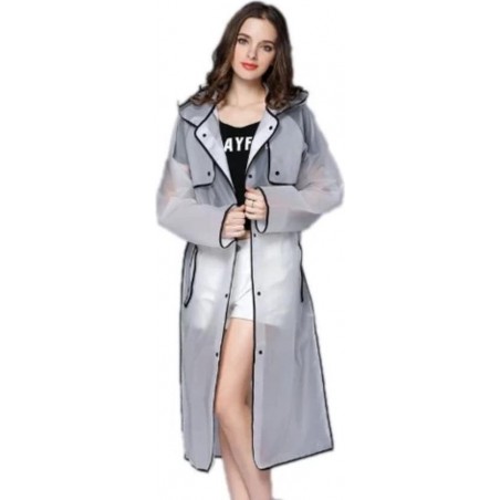 Zwarte Regenjas maat XXL  - Regenjas dames – Regenjassen – Waterdicht – Transparant - Poncho