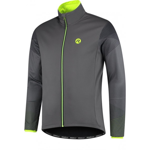 Rogelli Winterjack Wire Grijs/Fluor-Geel - Maat 2XL