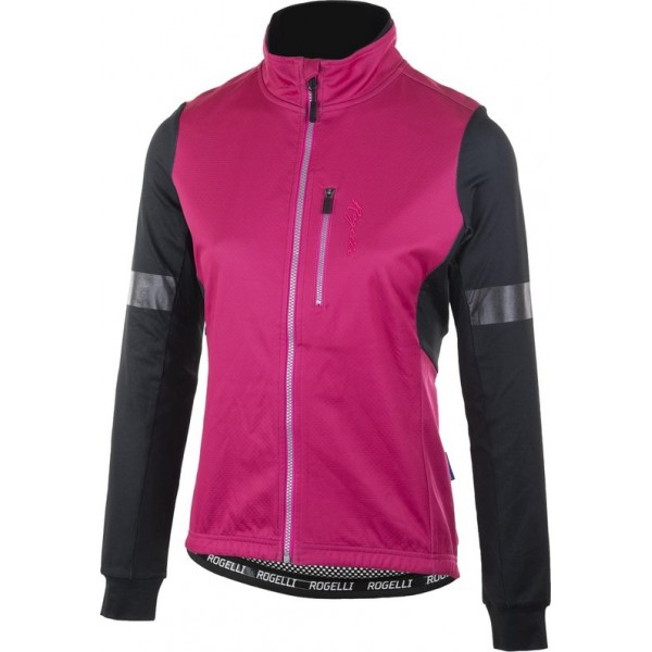 Rogelli Transition Fietsjack - Dames - Maat M - Zwart/Cerise/Roze