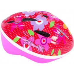 Volare Fietshelm - Skatehelm - Deluxe - Rood Roze Bloemen - 51-55 cm - Meisjes