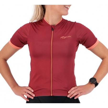 Rogelli Essential Korte Mouwen - Bordeaux/Coral - Vrouwen - Maat L