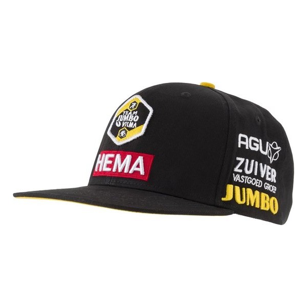 AGU Podium Cap Flat Pet Team Jumbo Visma - Zwart