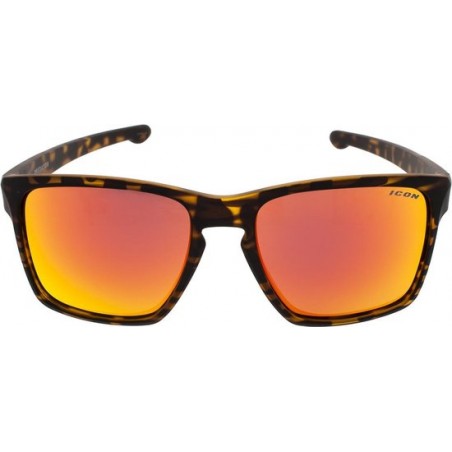 ICON Sport Zonnebril PREDATOR - Mat tortoise montuur - Rood spiegelende glazen - GEPOLARISEERD (p)