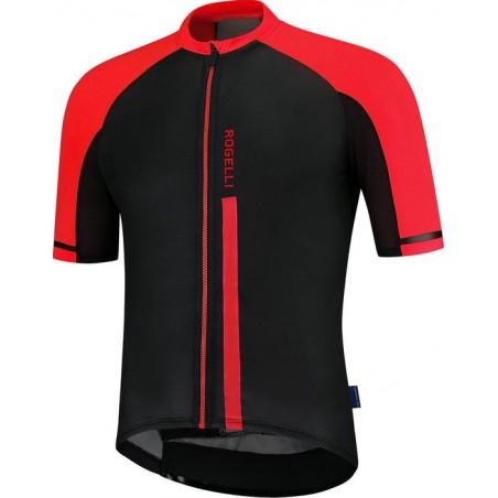 Rogelli Evo Wielershirt - Korte Mouw - Zwart/Rood - Maat S