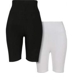 Urban Classics Korte cycle broek -XL- High Waist 2-Pack Zwart/Wit