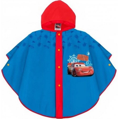 Perletti Regenponcho Cars Eva Rood/blauw Maat 2-5 Jaar