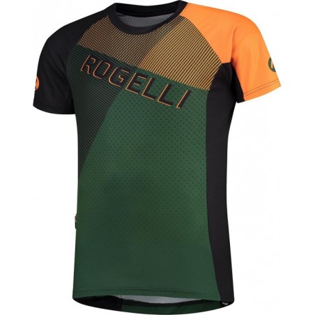 Rogelli Fietsshirt - Maat XL  - Mannen - donker groen/oranje/zwart