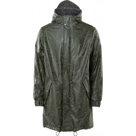 Rains Long Quilted Parka Unisex - Oil Camo - Maat XS