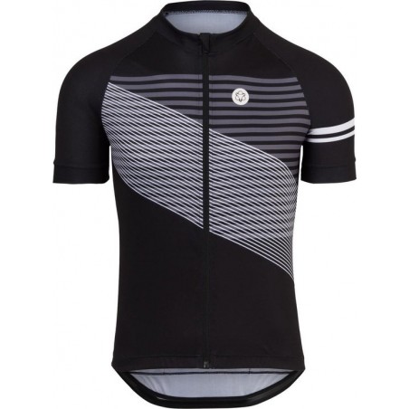 AGU Striped Essential Fietsshirt Heren - Zwart - Maat M