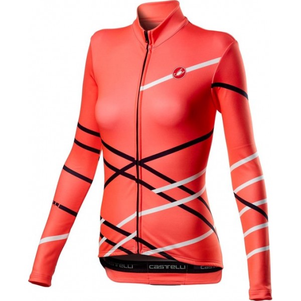 Castelli Fietsshirt - Maat S  - Vrouwen - rood/wit/zwart S/M