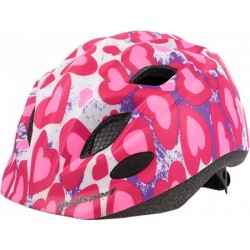 Polisport Glitter hearts fietshelm kind + bidon - Maat S (53-55cm) - Roze