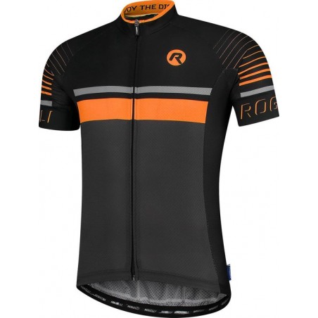 Rogelli Rogelli Hero Fietsshirt - Maat XL  - Mannen - zwart/donkergrijs/oranje