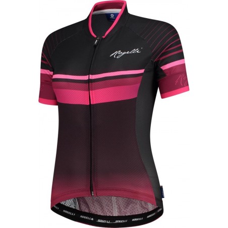 Rogelli Impress Fietsshirt - Maat S  - Vrouwen - donkerrood/roze/zwart