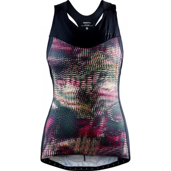 Craft Stride Singlet W Sporttop Dames - Black/Fame