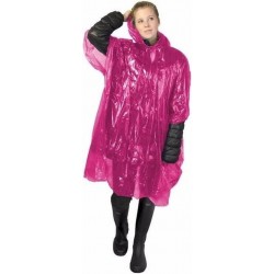 4x stuks wegwerp regenponcho roze voor volwassenen